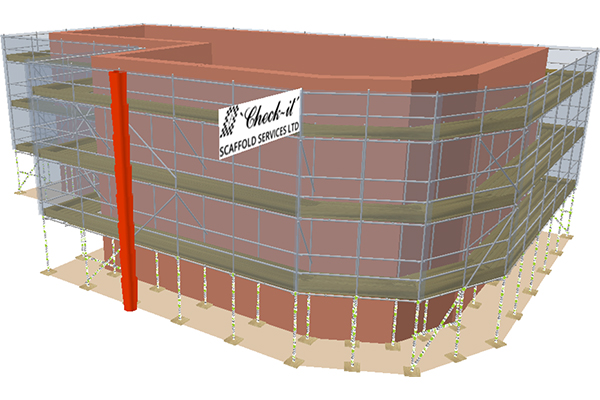 CAD image showing scaffolding